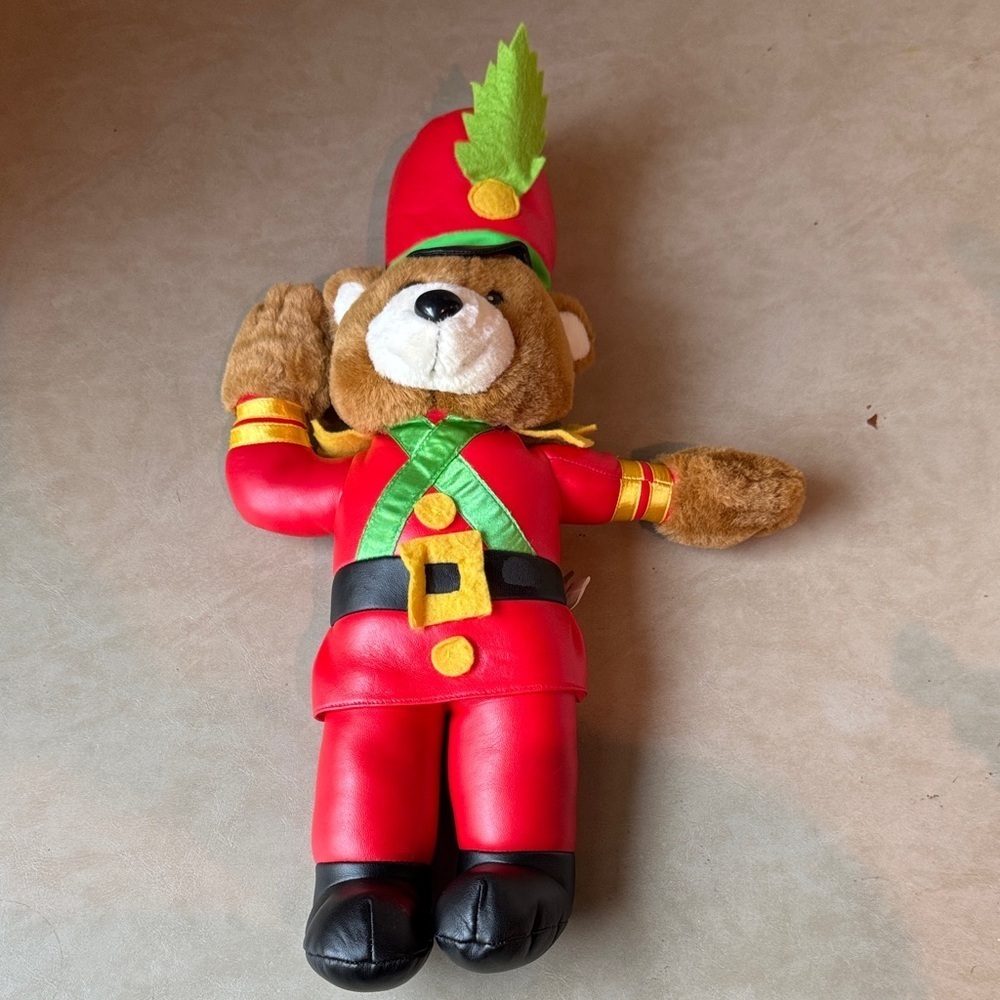 Stuffed Nutcracker Red Toy Soldier Bear